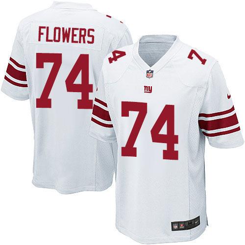 Nike Giants #74 Ereck Flowers White Youth Stitched NFL Elite Jersey - Click Image to Close